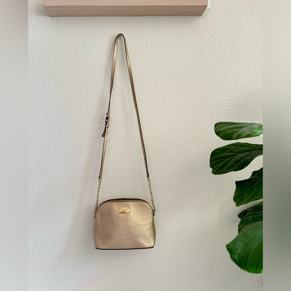 Gold Michael Kors Cindy Dome Crossbody